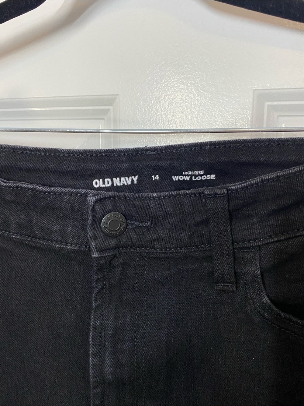 2fer!! Old Navy Light Blue and Black High-Rise Wow Loose Jeans Size 14 - Picture 4 of 4